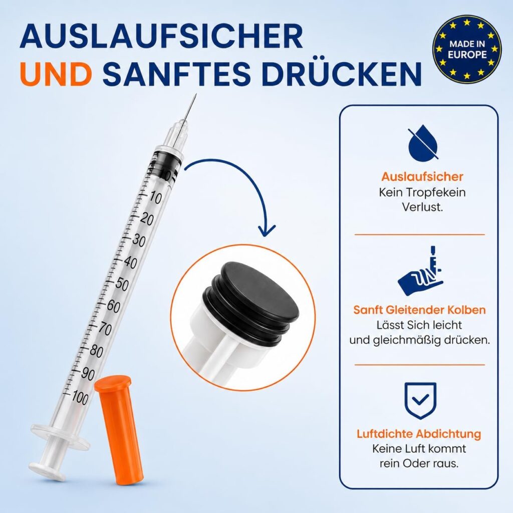 1ml Sterile Syringes With 30G 8mm Fixed Needle For Laboratory Use