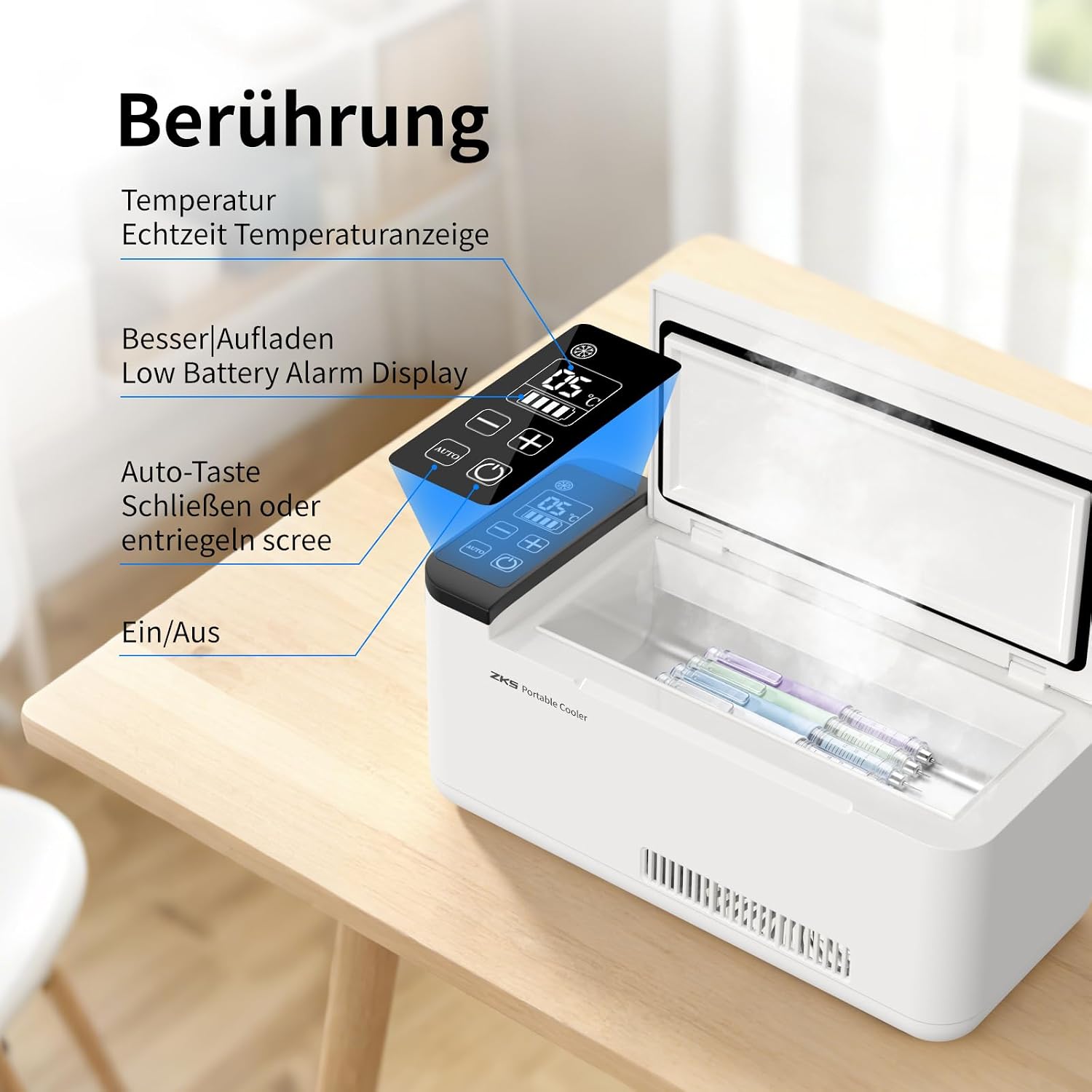 Portable Insulin Cooler Box, Intelligent Electric Mini Fridge for Travel
