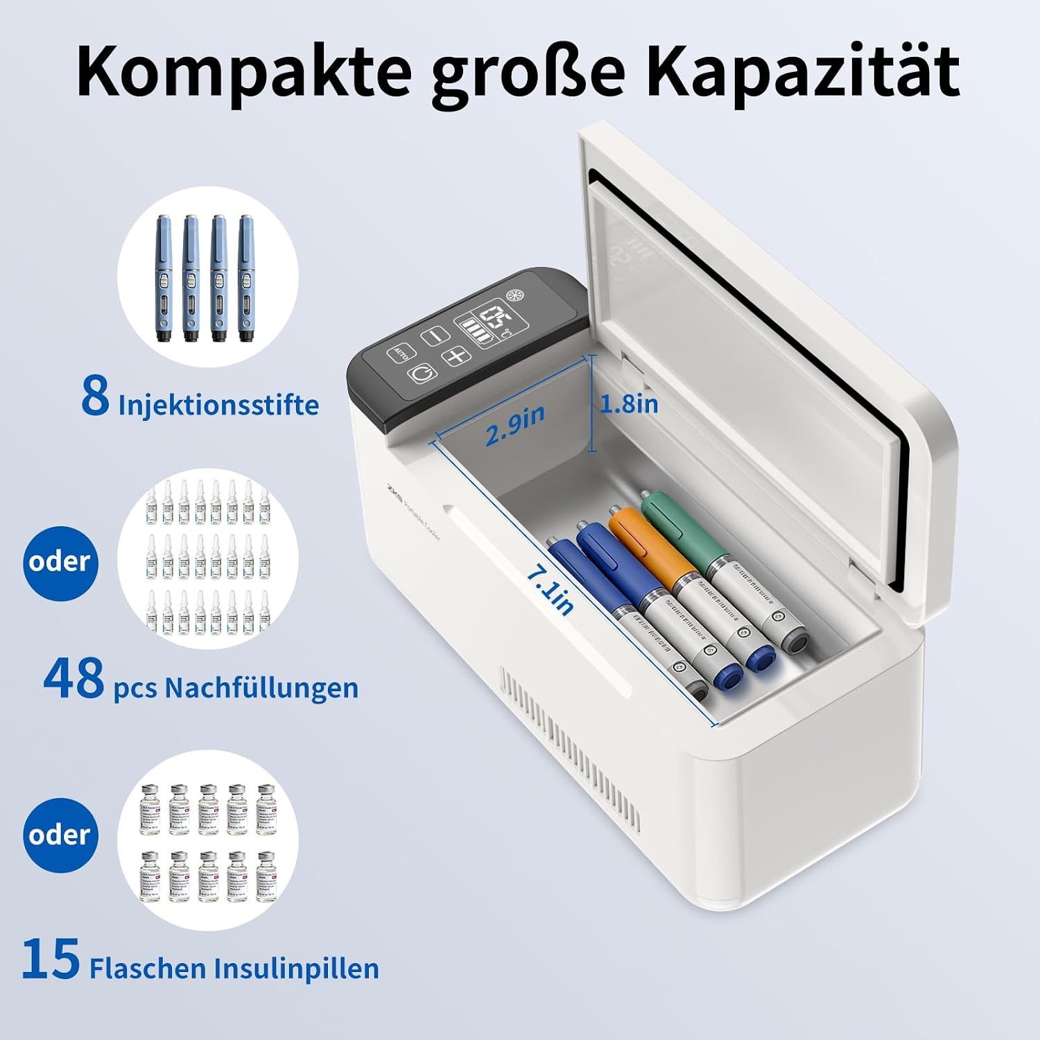Portable Insulin Cooler Box, Intelligent Electric Mini Fridge for Travel