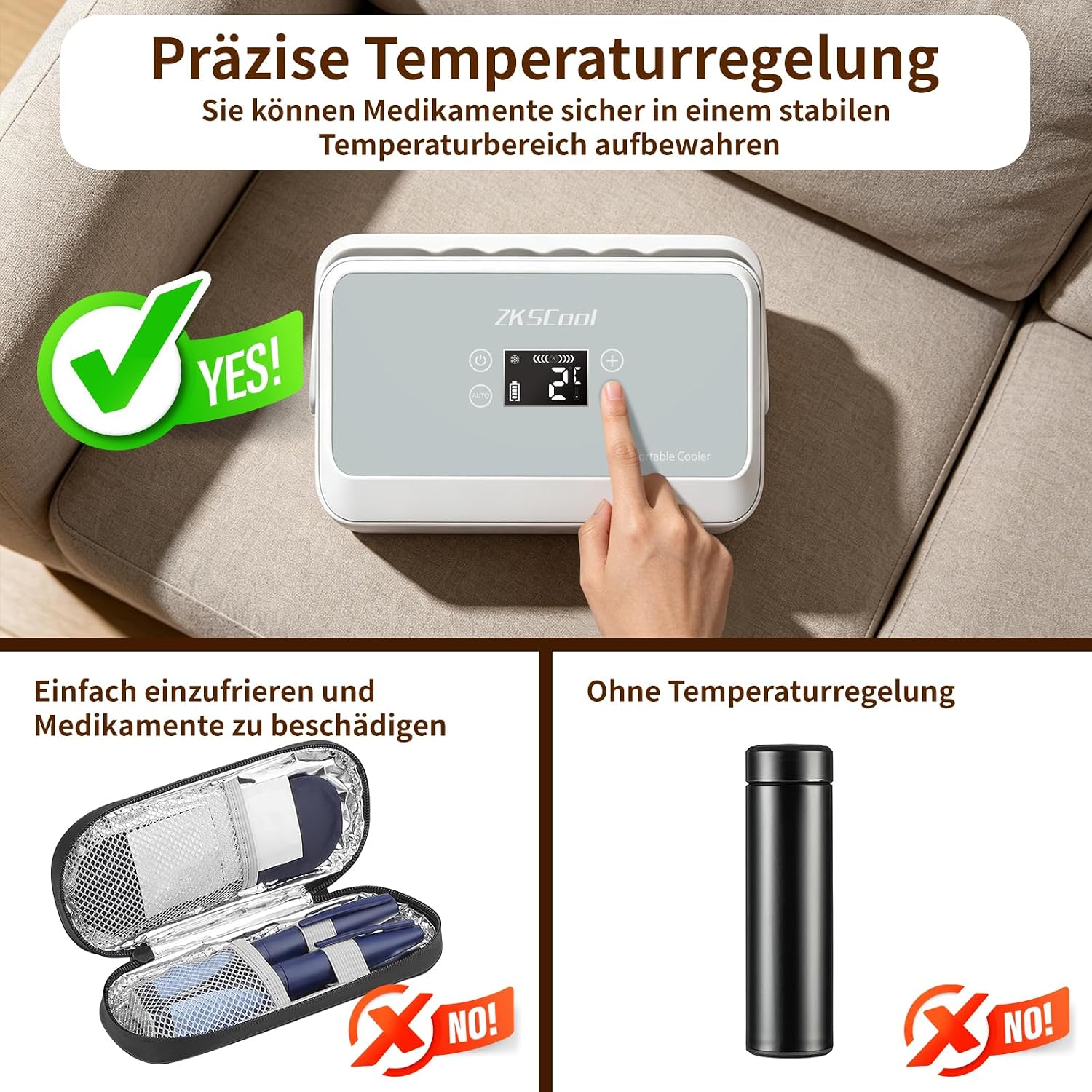 Portable Electric Insulin Cooler Box with LCD Temperature Display